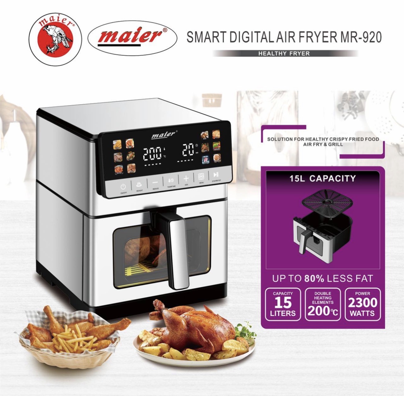 سرخ کن دیجیتال 15 لیتر مایر آلمان MR-920